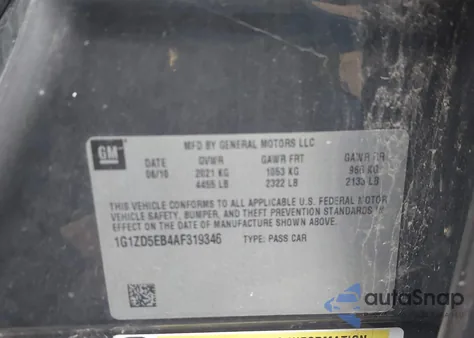 2010 Chevrolet Malibu Lt из США, поврежденный, VIN 1G1ZD5EB4AF319346